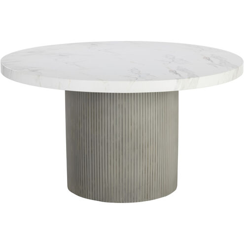 Nicolette 55 X 30 inch Light Grey / Marble Look Outdoor Dining Table
